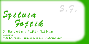 szilvia fojtik business card